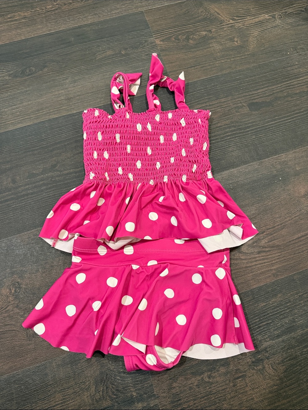 Hanna Andersson Pink Polka Dot Two-Piece Swimsuit